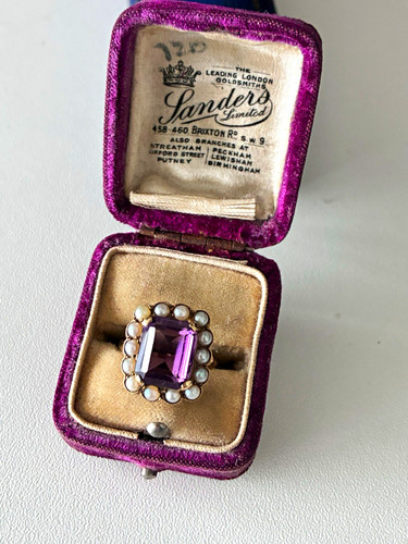 1950s emerald cut amethyst and - cut,