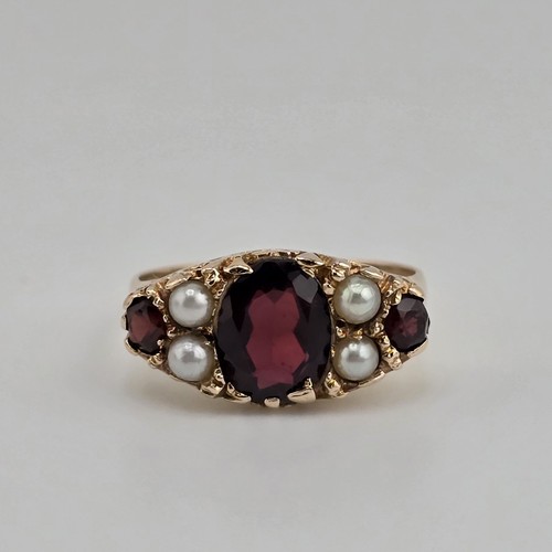 1975 vintage 9ct gold garnet - 9ct,