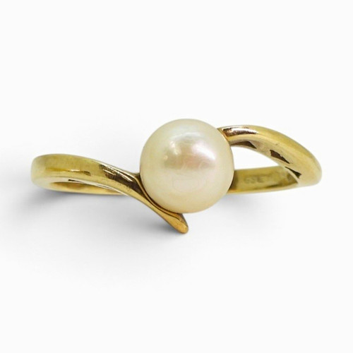 9ct gold pearl ring size - ,