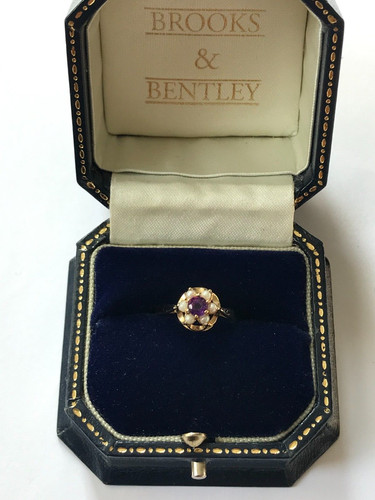9ct gold ring amethyst - gold,