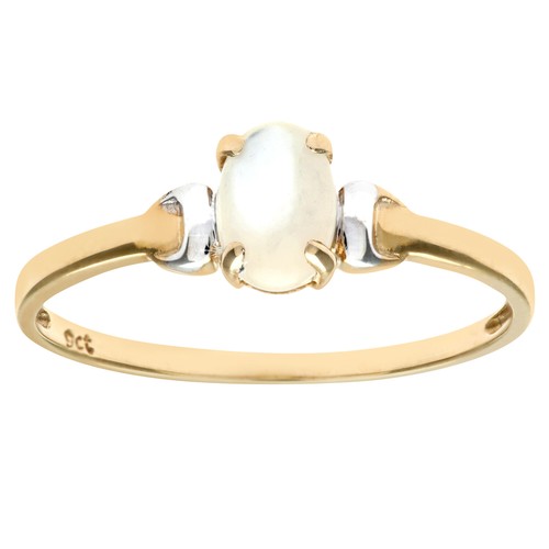 9ct yellow gold pearl ring - yellow, by