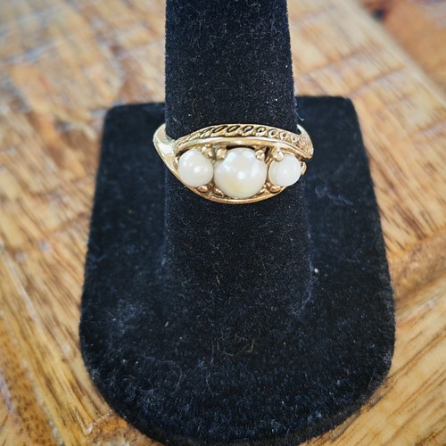 9ct yellow gold x pearl - 3,