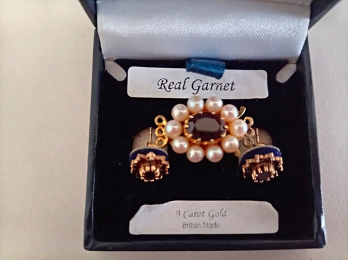 9ct gold oval - gold, pearl