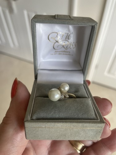 9ct gold cultured - pearl, ring