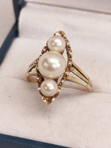 9ct gold pearl - 9ct, ring