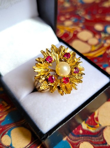 Vintage 9ct gold - gold, ring