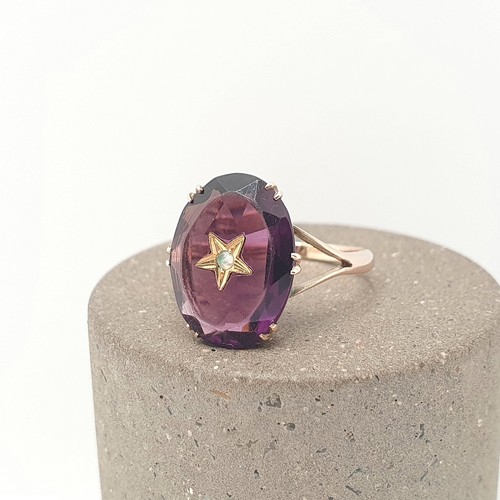 Antique 9ct gold amethyst - antique,