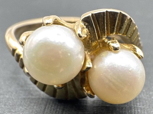 Vintage 9ct gold twin - vintage, pearl