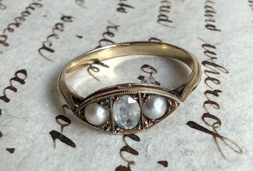 Antique 9ct gold aquamarine - antique,