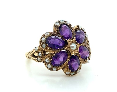 9ct yellow gold - 9ct, amethyst