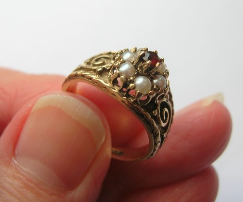 Vintage 9ct gold pearl - gold,