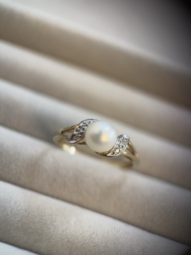 Pearl diamond 9ct yellow - &,