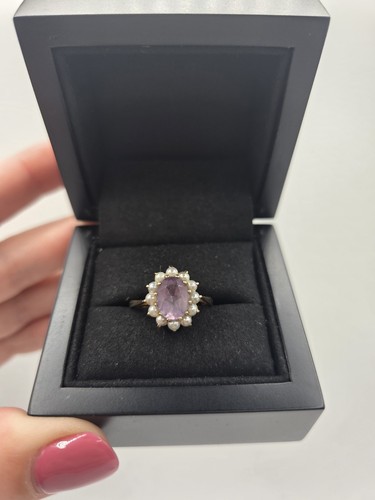 9ct gold amethyst - amethyst, ring