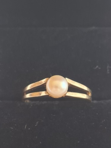 9ct gold pearl ring - gold,