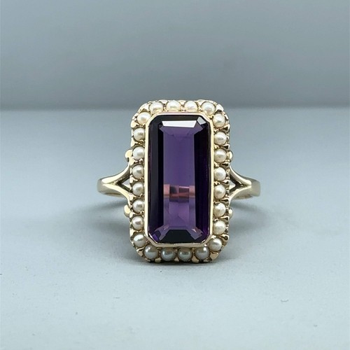 9ct yellow gold - 9ct, amethyst