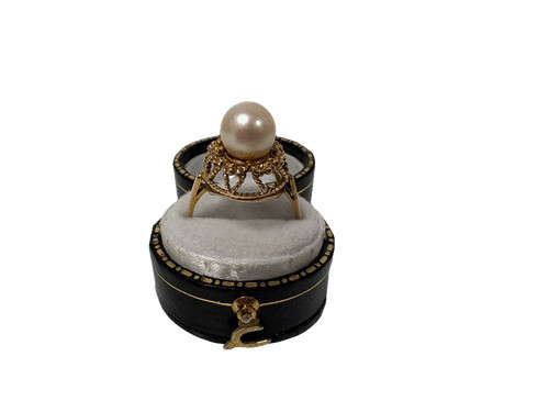 9ct gold pearl - gold, ring