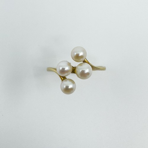 Vintage 9ct gold - 4x, pearl