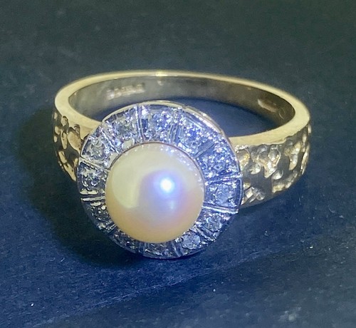 9ct gold pearl - 9ct, ring