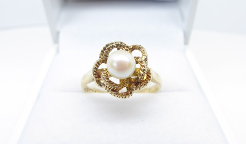 9ct gold pearl - pearl, single